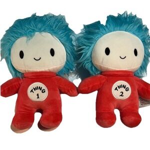 Dr.‎ Suess Thing 1 And Thing 2 Red blue Plush From Cat In hat Universal Studios